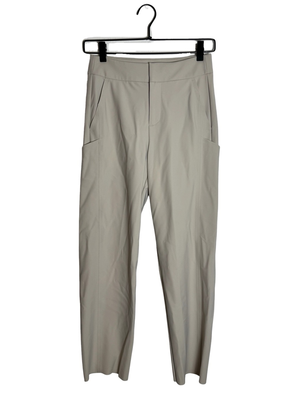 Athleta Stellar Straight Crop Pant Abalone Gray Taupe Work Travel Tech Trouser